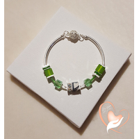 Bracelet élégance vert argent- au coeur des arts