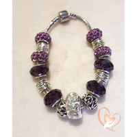 Bracelet Violet parme style pandora