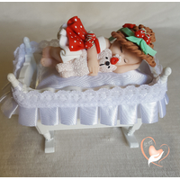 Marque place bébé fille fraise baptême - au coeur des arts
