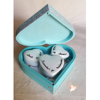 45B-Boîte de naissance bleue lagon bébé fille - au coeur des arts