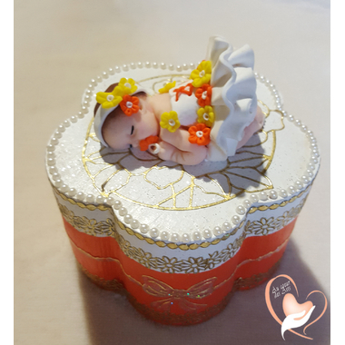 20-Boîte à dent de lait bébé fille orange - au coeur des arts