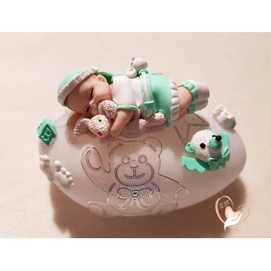 81-au coeur des arts-Veilleuse galet lumineux bebe garcon