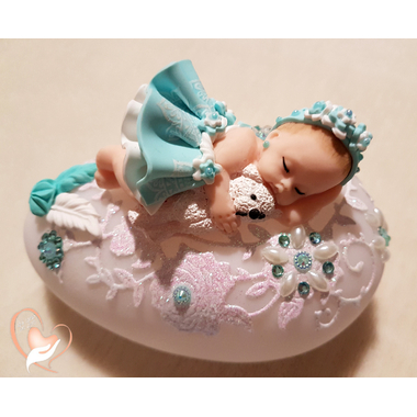 75- au coeur des arts - Veilleuse galet lumineux bebe fille