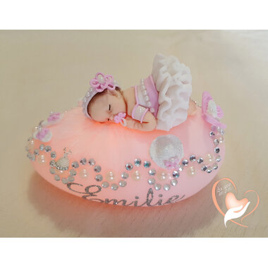 22C-Veilleuse bébé fille rose- au coeur des arts