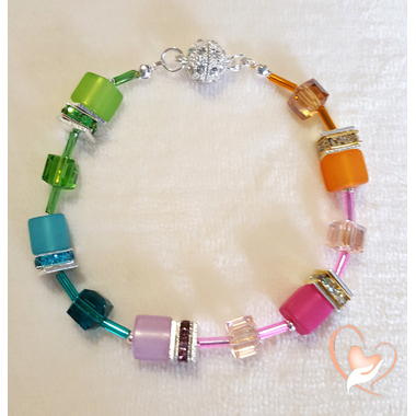 37-Bracelet perles polaris argent - au coeur des arts