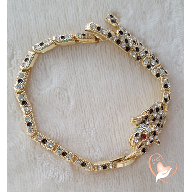 45-Bracelet plaqué or panthère- au coeur des arts