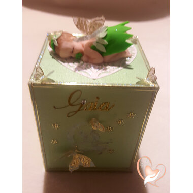 9-Tirelire bébé fille, fée clochette verte - au coeur des arts