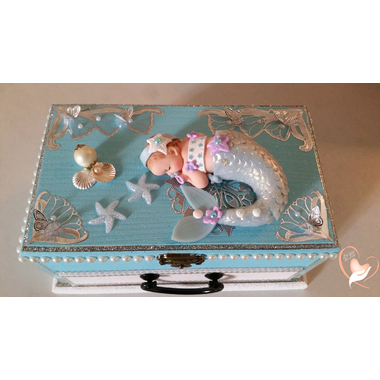 6-Boîte à musique bébé sirène bleue- au coeur des arts