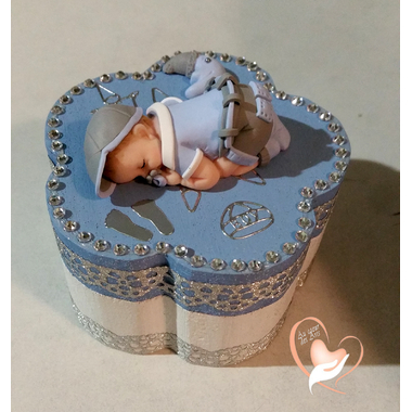 14-Boîte à dent de lait bébé garçon bleu acier - au coeur des arts