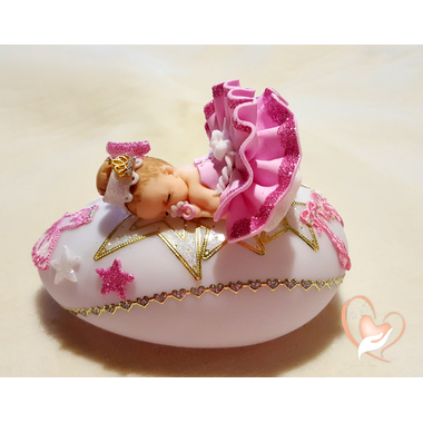 50-Veilleuse galet lumineux bébé fille Ballerine - au coeur des arts