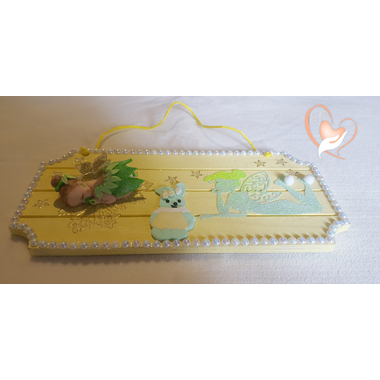 8-Plaque de porte bébé fée clochette- au coeur des arts