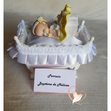 5-Marque place bébé fille jaune baptême - au coeur des arts