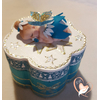 Boîte à dents de lait ou  dragées en forme de fleur bébé fille - fée clochette bleue- au coeur des arts