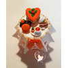 Sucrier ou pot à confiture orange et blanc - au coeur des arts
