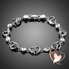 Bracelet double Cœur PLAQUE OR BLANC - au coeur des arts