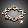 Bracelet anneaux cristal Swarovski plaqué or rose - au coeur des arts