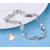 Bracelet plaqué or avec zircon et anneaux ovales creux - au coeur des arts