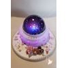 Veilleuse lampe lumineuse sur socle en bois bebe fille et son ours - au coeur des arts