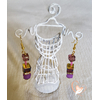 Boucles d'oreille pendante perles polaris parme