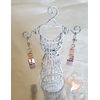 Boucles d'oreille dormeuse perles polaris rose pastel argent