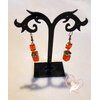 Boucles d'oreille dormeuses orange plaqué or