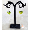 Boucles d'oreille coeur vert argent- au coeur des arts
