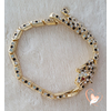 Bracelet panthère plaqué or et strass