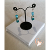 Boucles d'oreille perles polaris bleues argent - au coeur des arts