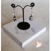 Boucles d'oreille Safary transparent et zébré argent- au coeur des arts