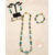 31C-Ens Boucles collier bracelet perles polaris bleues chaine palqué or - au coeur des arts