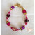 40-Bracelet perles polaris rose et parme-  au coeur des arts