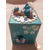 7-Tirelire bébé fille turquoise et blanche - au coeur des arts