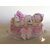 3-Marque place bébé fille rose avec son ours baptème - au coeur des arts