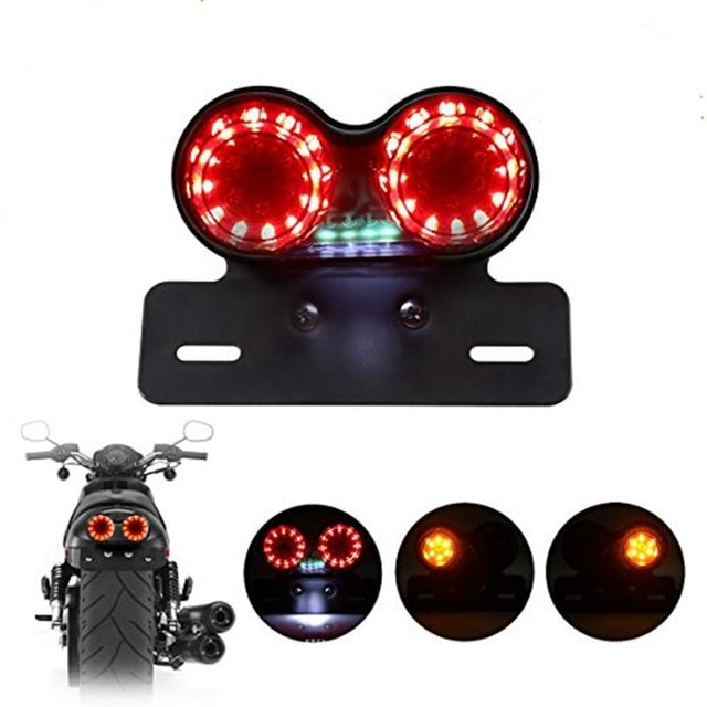 Feu arrière LED avec support de plaque moto