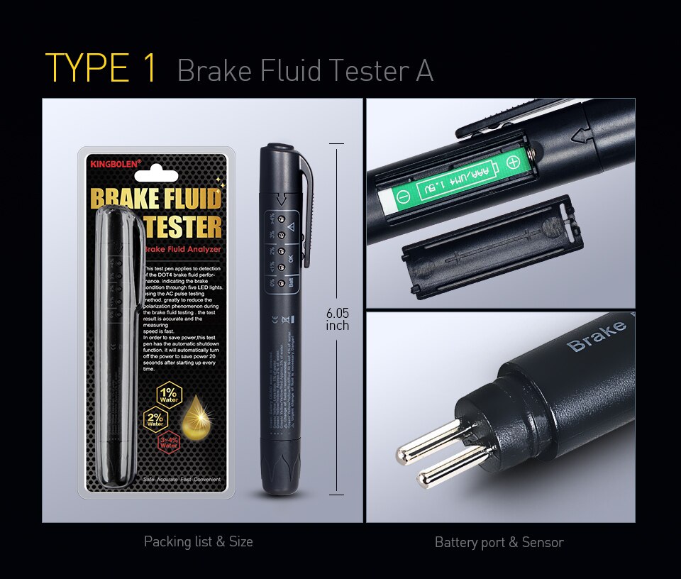 Test automatique de liquide Testeur de liquide de frein Pen 5