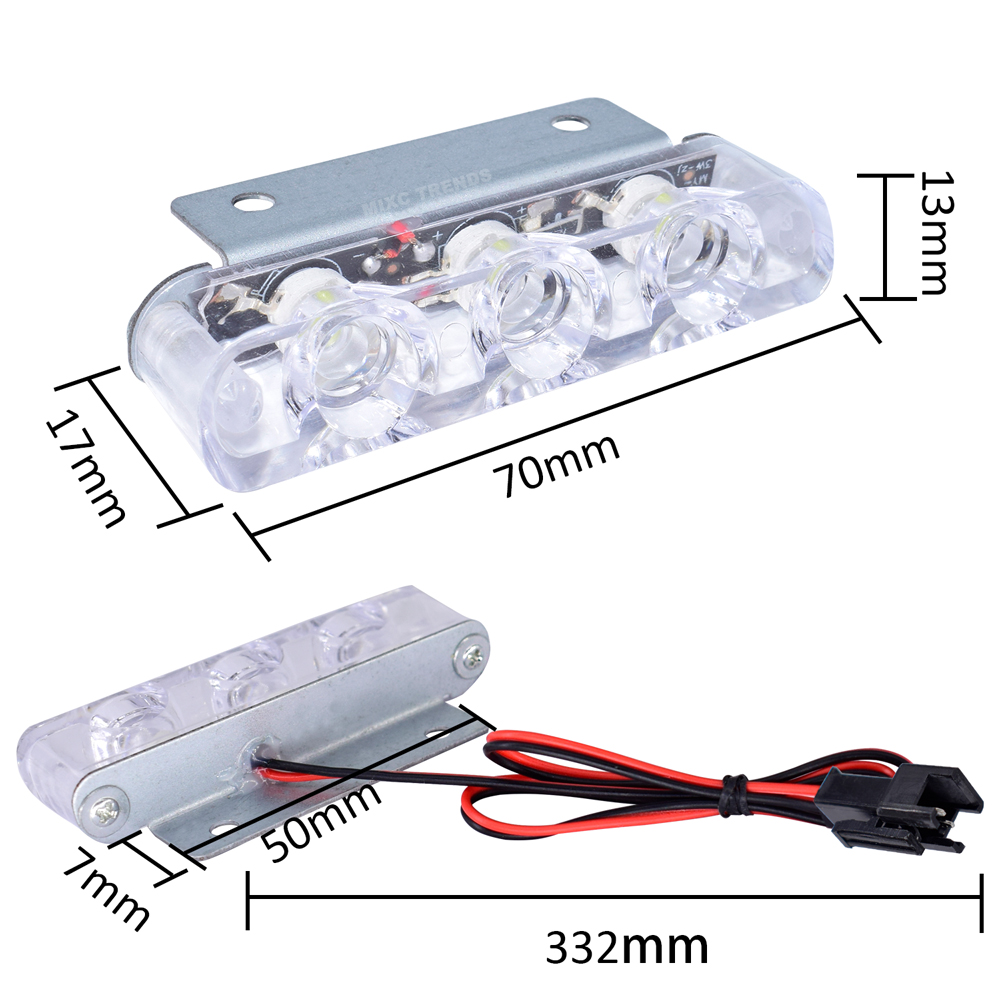 2 pièces tuning, 3 LED lumière stroboscopique - Accessoires Extérieur -  TopTuning