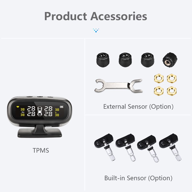 D-origine-Solaire-TPMS-De-Voiture-Alarme-De-Pression-Des-Pneus-moniteur-syst-me-Affichage-Intelligent