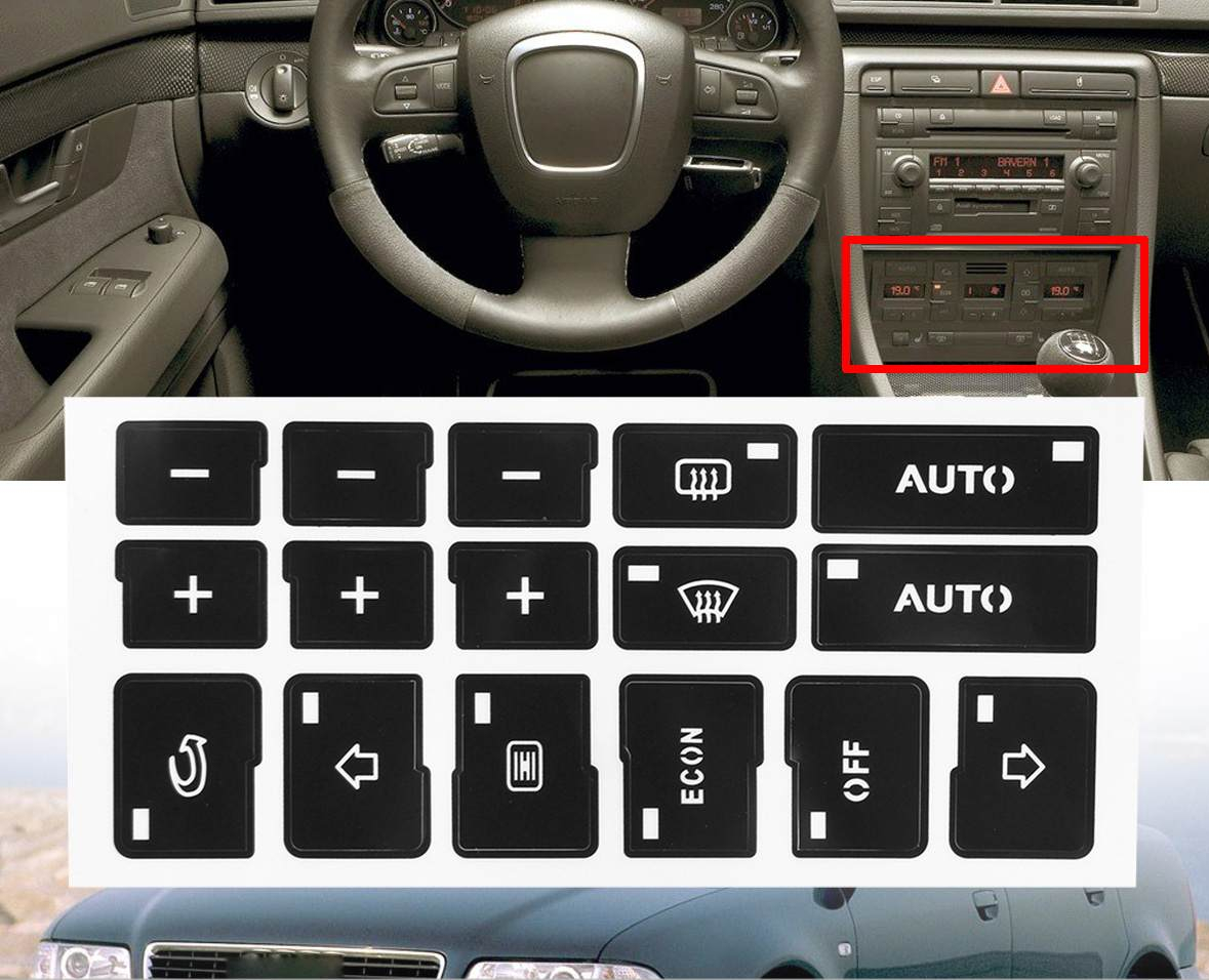 1x-voiture-climatisation-AC-climatisation-bouton-r-paration-autocollants-autocollants-pour-Audi-A4-B6-B7-2000