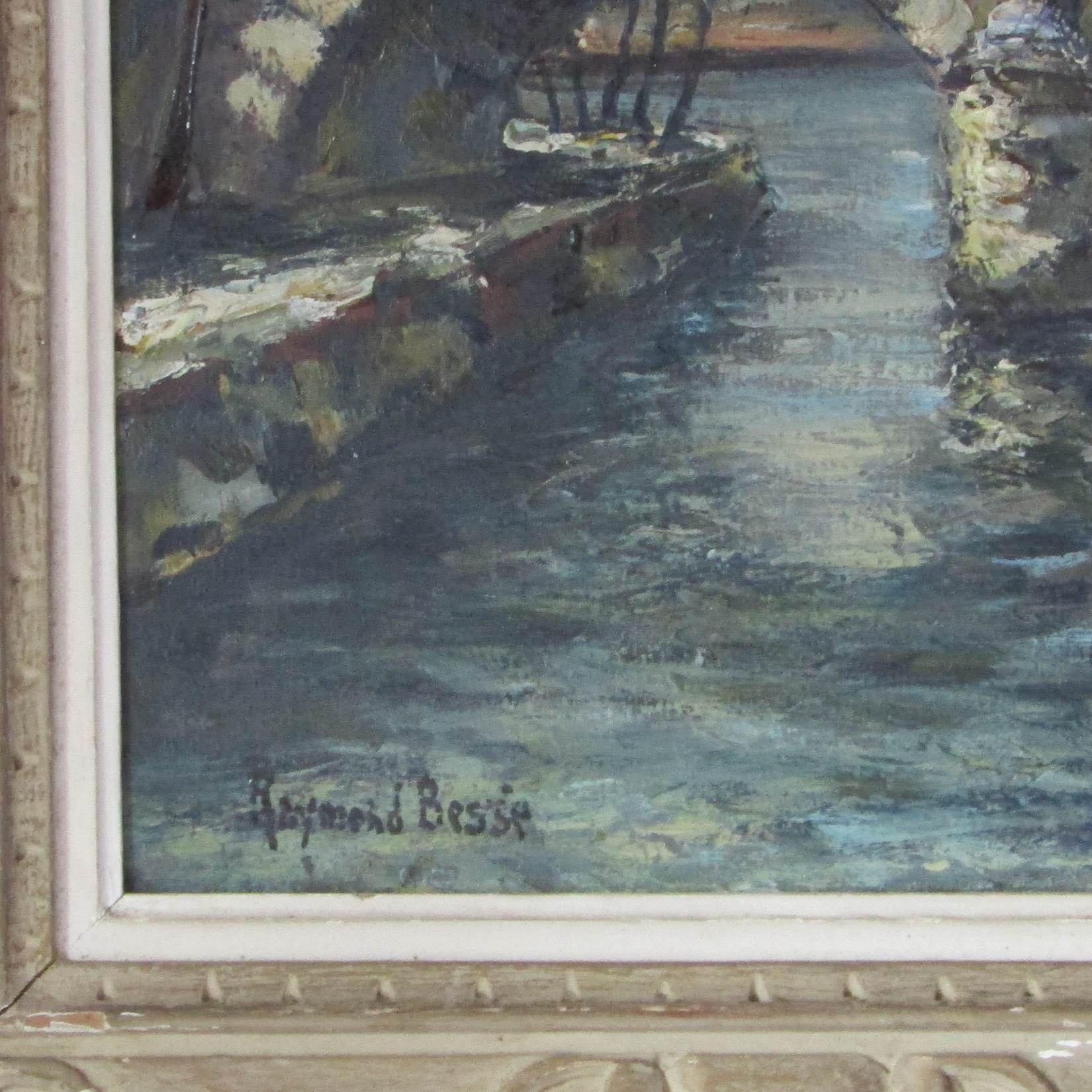 BESSE Raymond (1899-1969). Huile sur toile Le pont Louis-Philippe Paris, XXe siècle