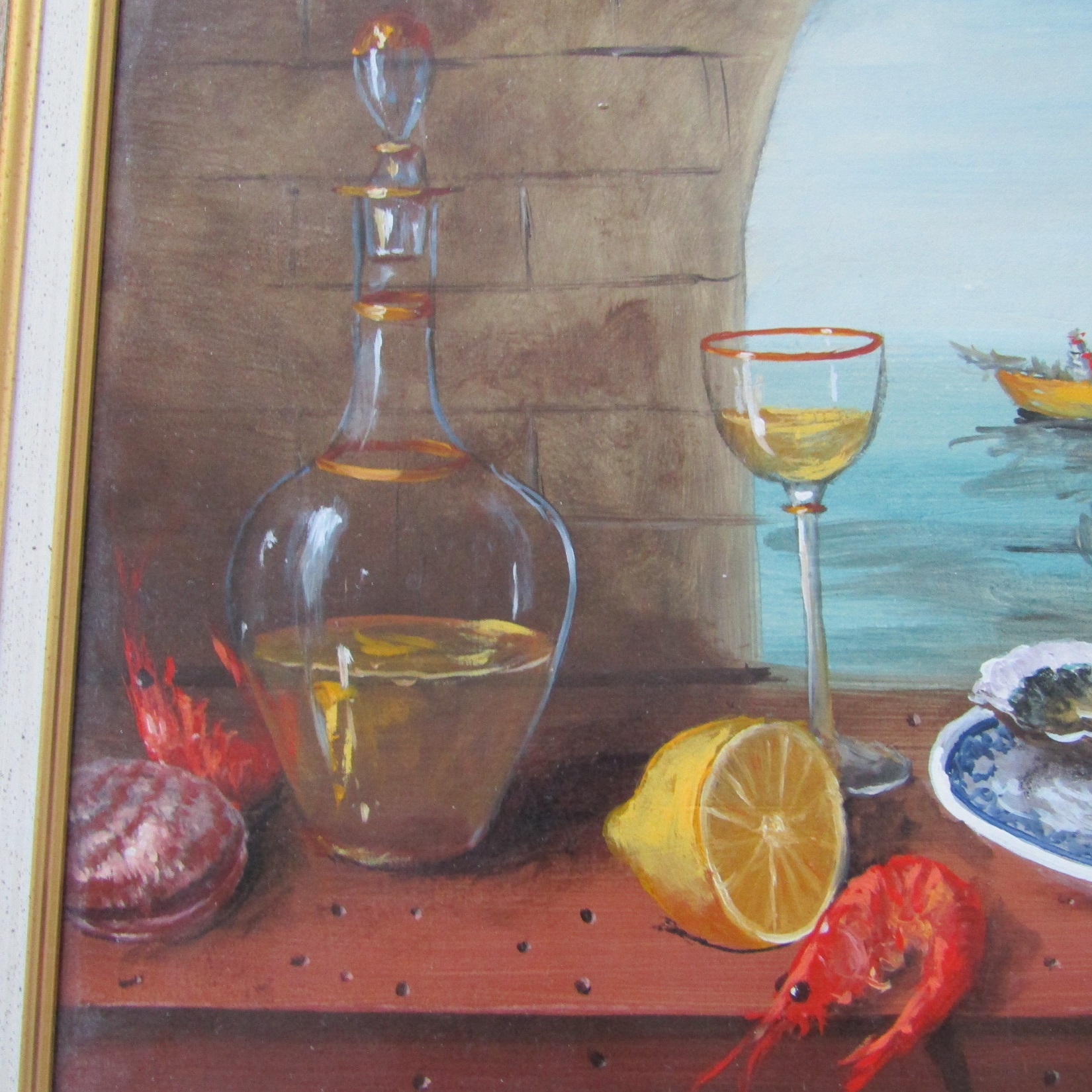 Christian SERRURIER (1947-). Huile sur toile Jour de pêche, XXe siècle