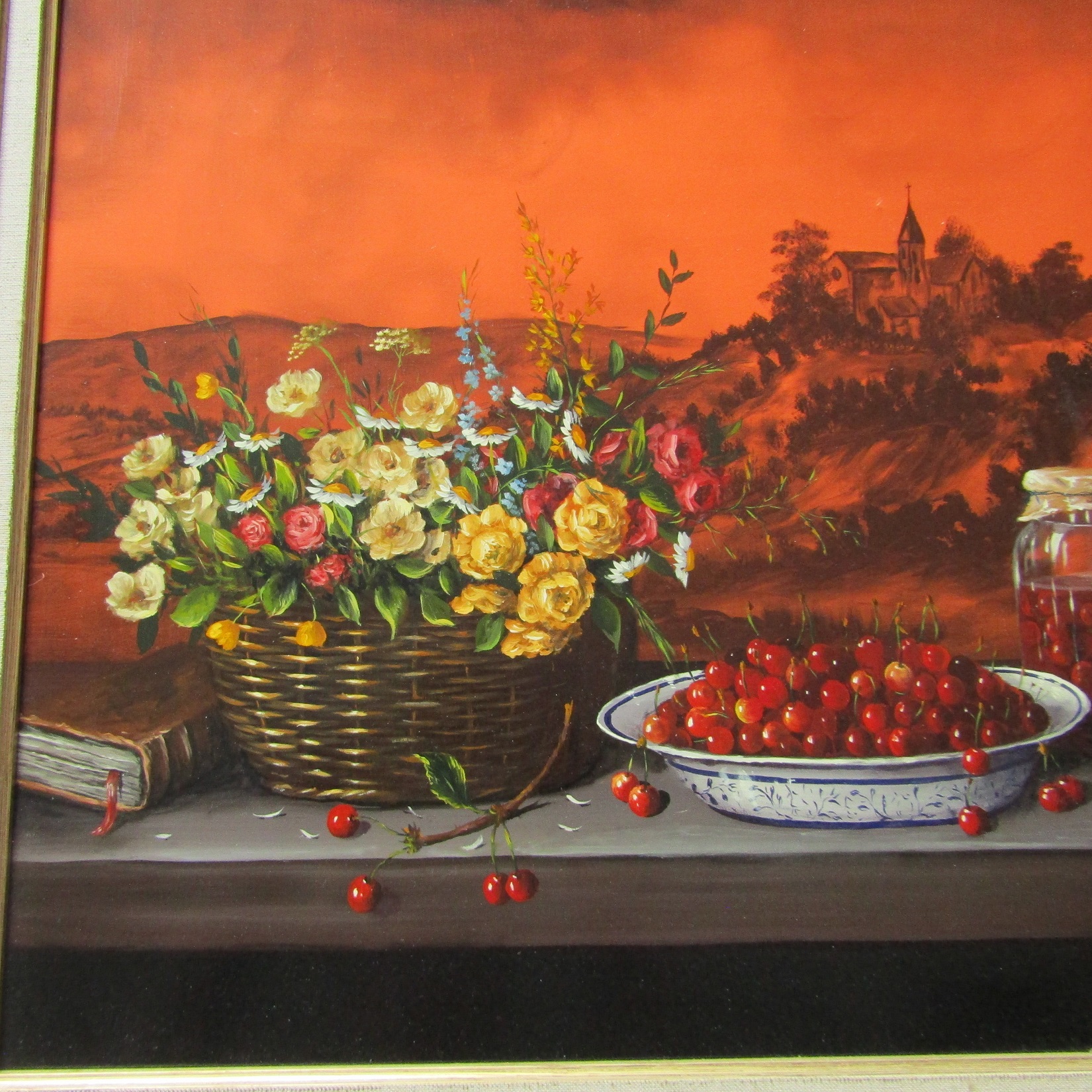 Christian SERRURIER (1947-). Huile sur toile Un été gourmand, XXe siècle