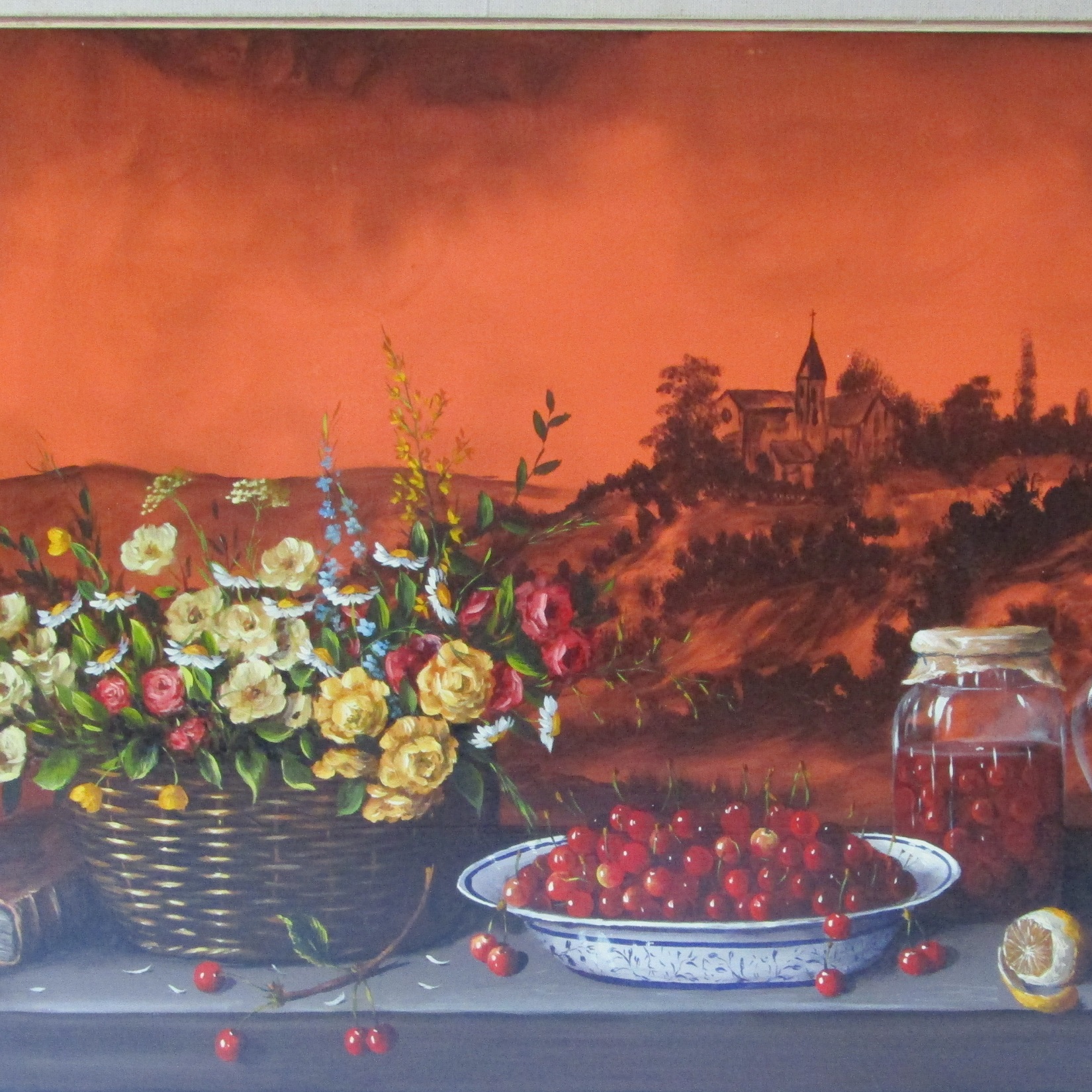 Christian SERRURIER (1947-). Huile sur toile Un été gourmand, XXe siècle