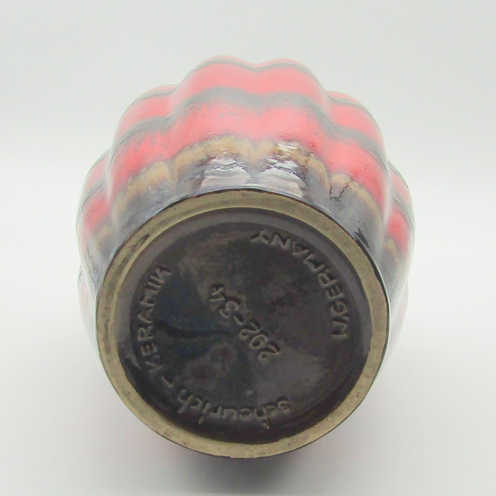 Allemagne. Germany. Scheurich keramik Vase en faïence céramique design 292-34