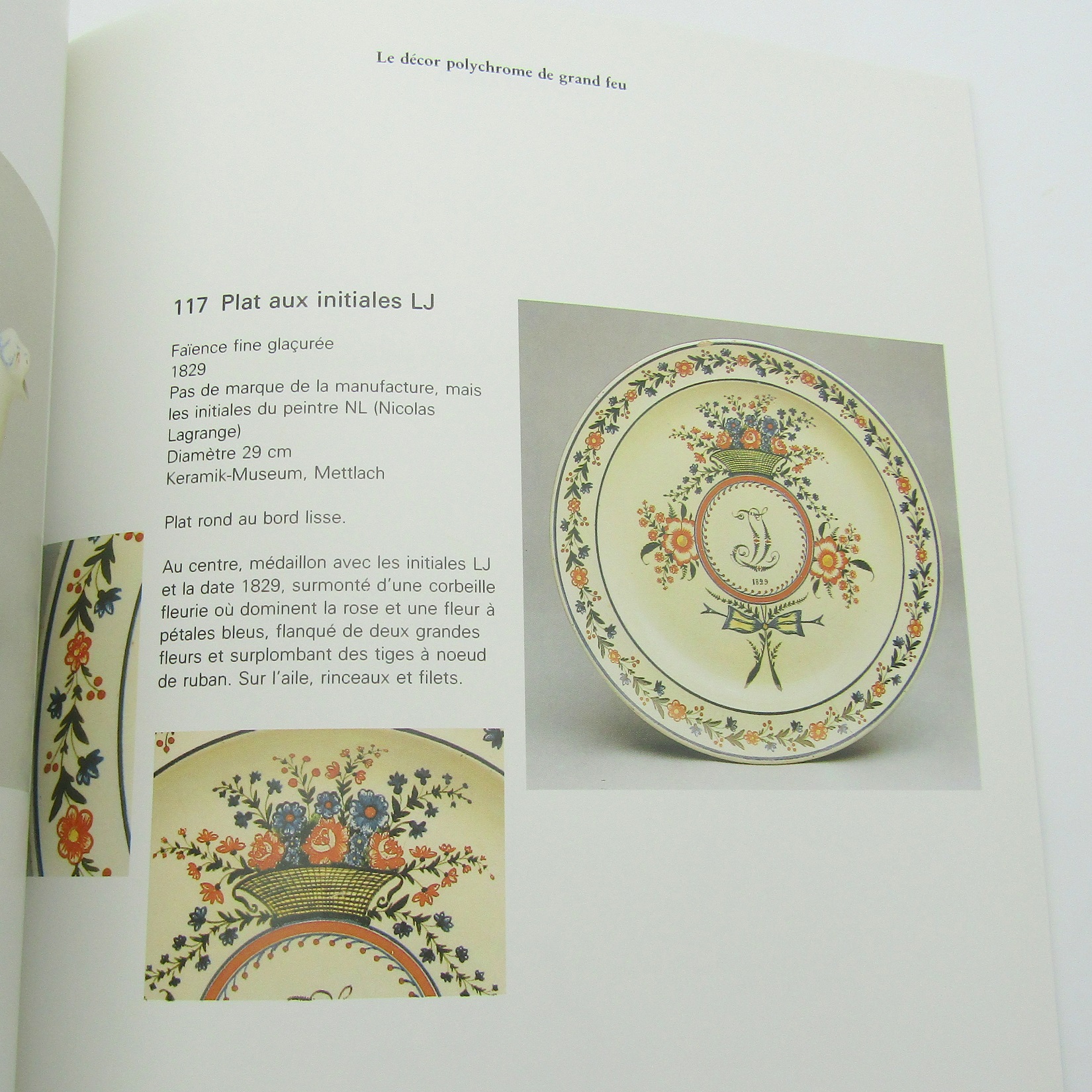 Livre. Faïences fines de Septfontaines. Décor floraux de 1767 au début du XIXe siècle