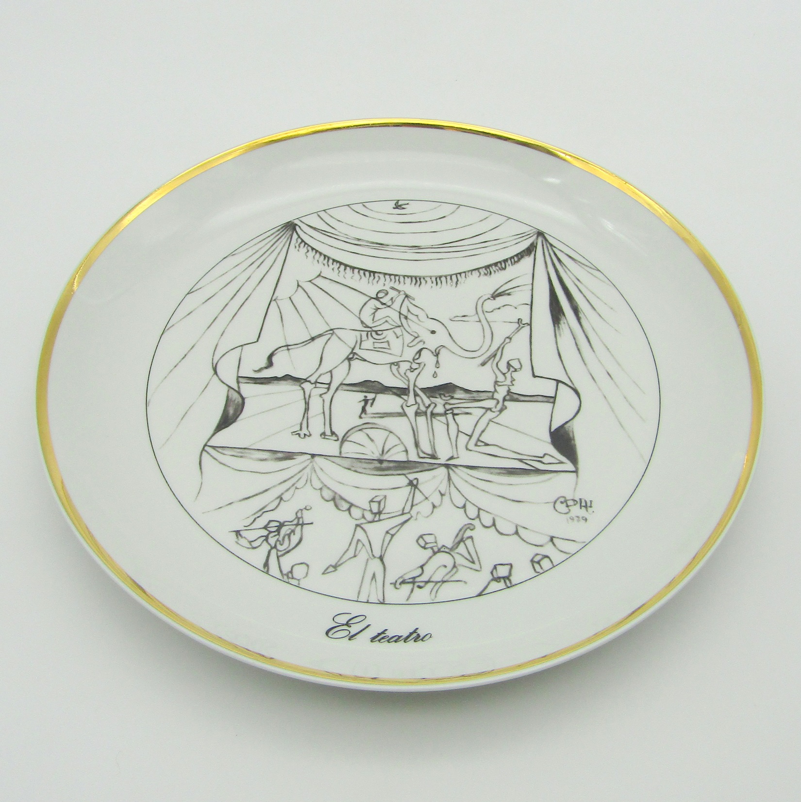 Bidasoa. Salvador Dali. Série de 7 assiettes en porcelaine Las 7 Artes