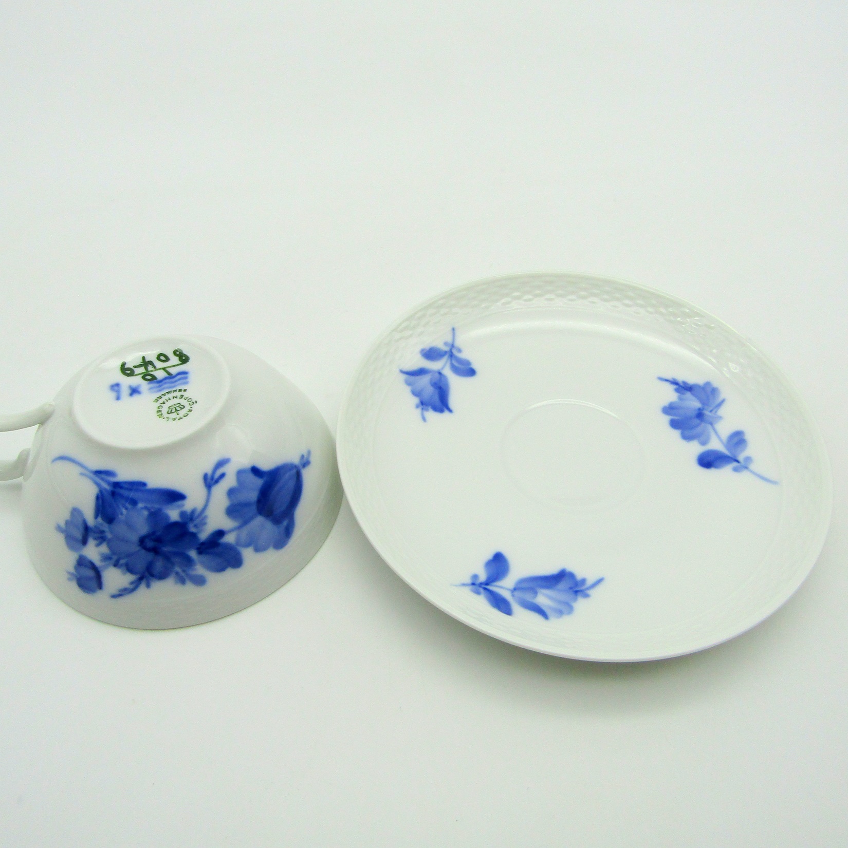 Service à Thé Porcelaine 15 Pièces Fanquare Fleurs Bleues - Ensemble Café Vintage Pour 6 Personnes