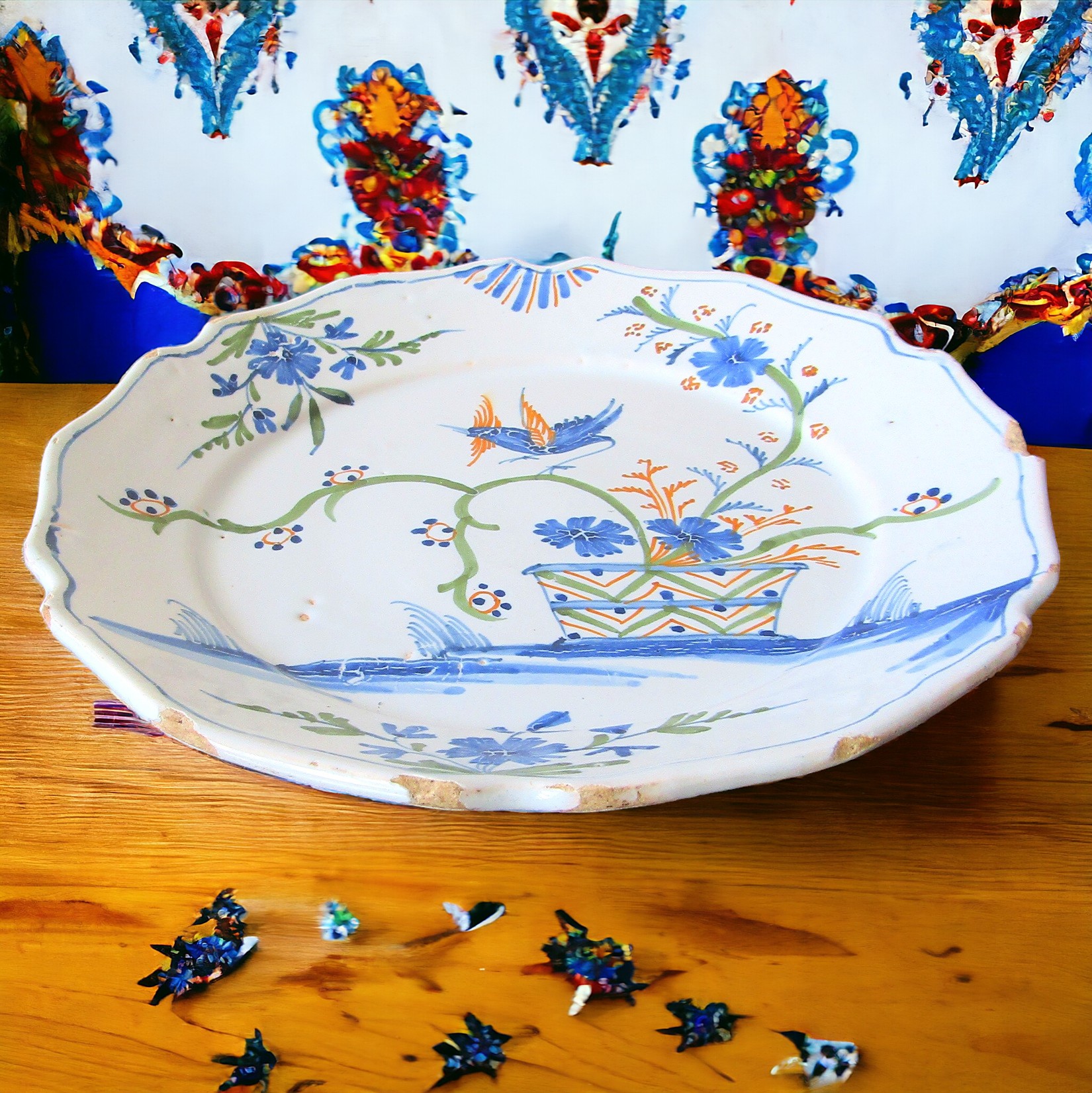Assiette Ancienne Faïence De Nevers, Décor Révolutionnaire, XVIIIe Siècle