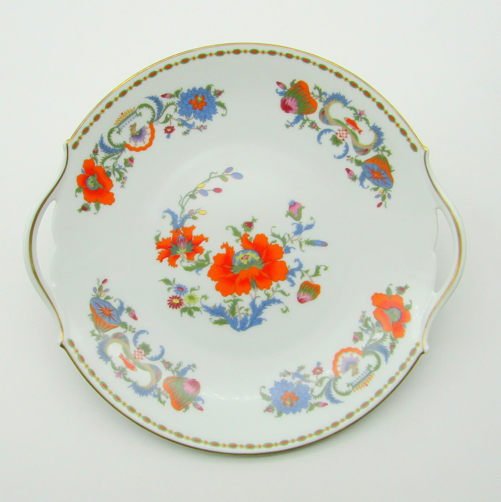 Limoges Raynaud. Plat à tarte en porcelaine Vieux Chine Collection Damon