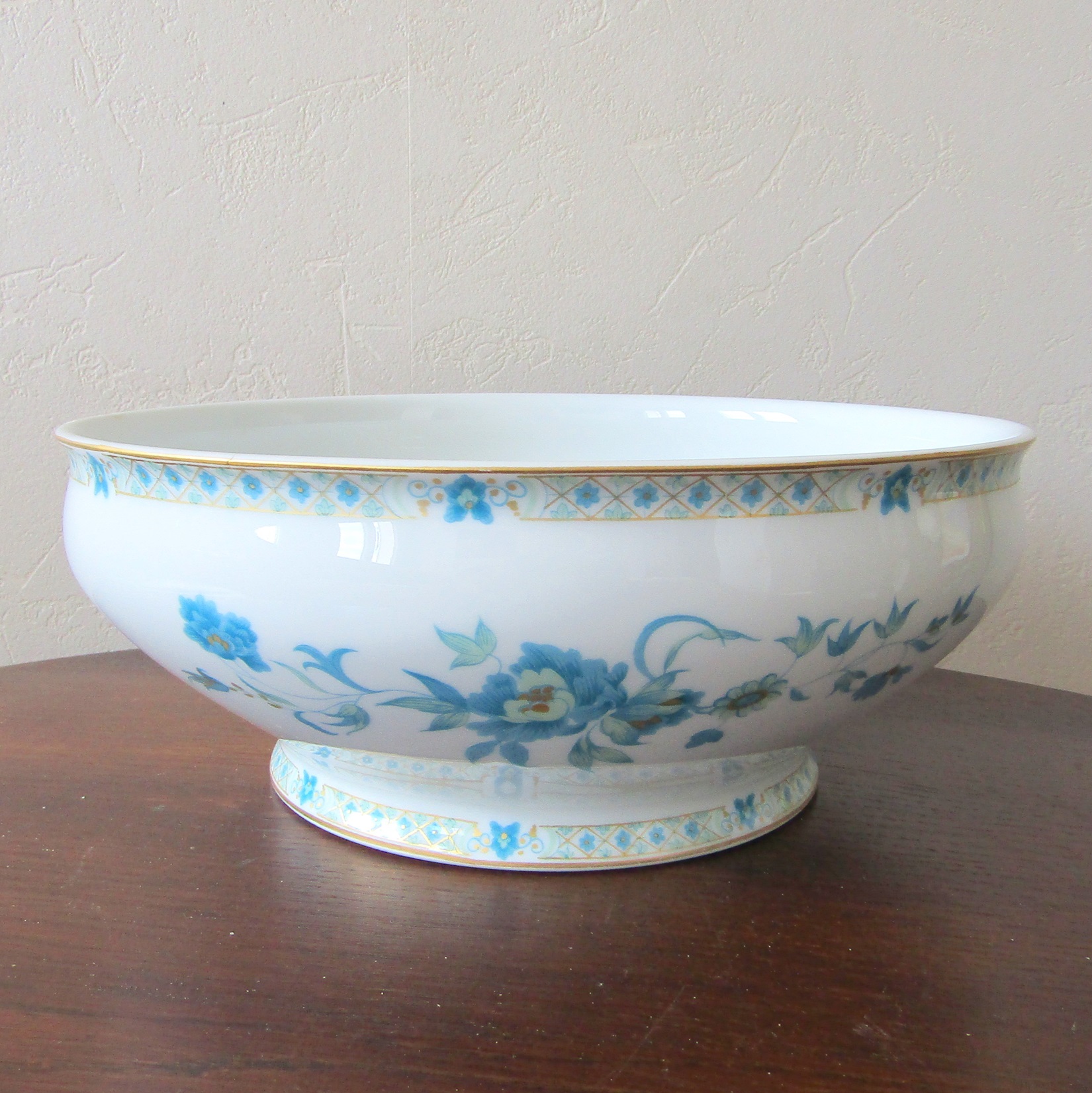Saladier Ancien Porcelaine Limoges ? Décor Fruits, 24 X 23 Cm, Non Signé