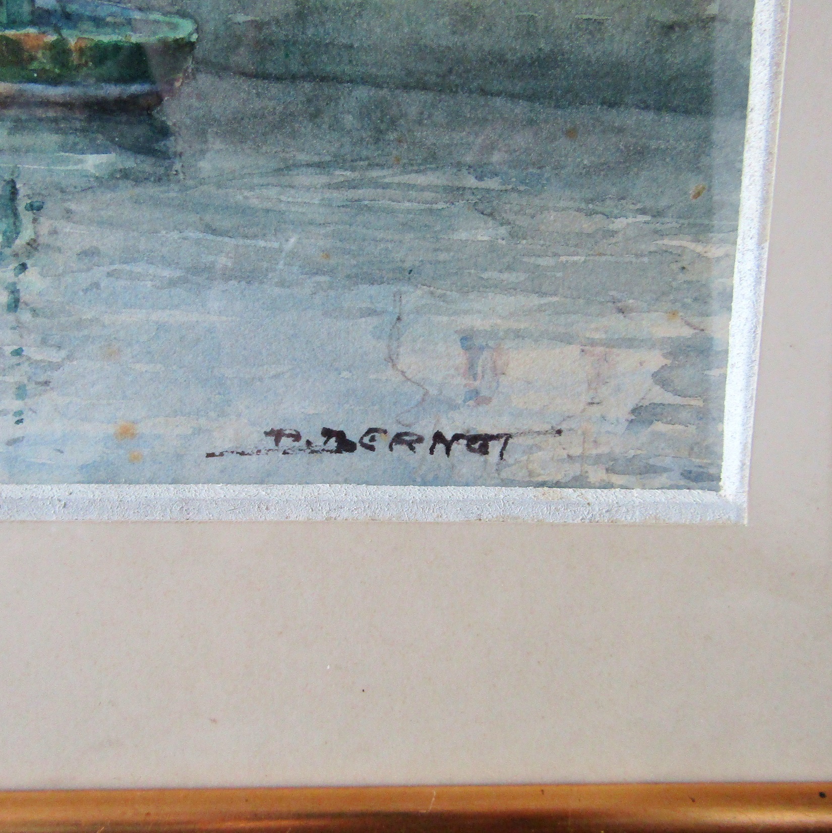 Paul Bernet (1888-1979). Aquarelle représentant le port du Croisic et Notre-Dame de Pitié, XXe siècle